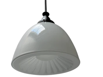 Art Nouveau Pendant Lamp with Ultra Rare Milk Glass Shade, 1900s